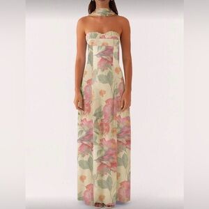Floral Strapless Maxi Dress